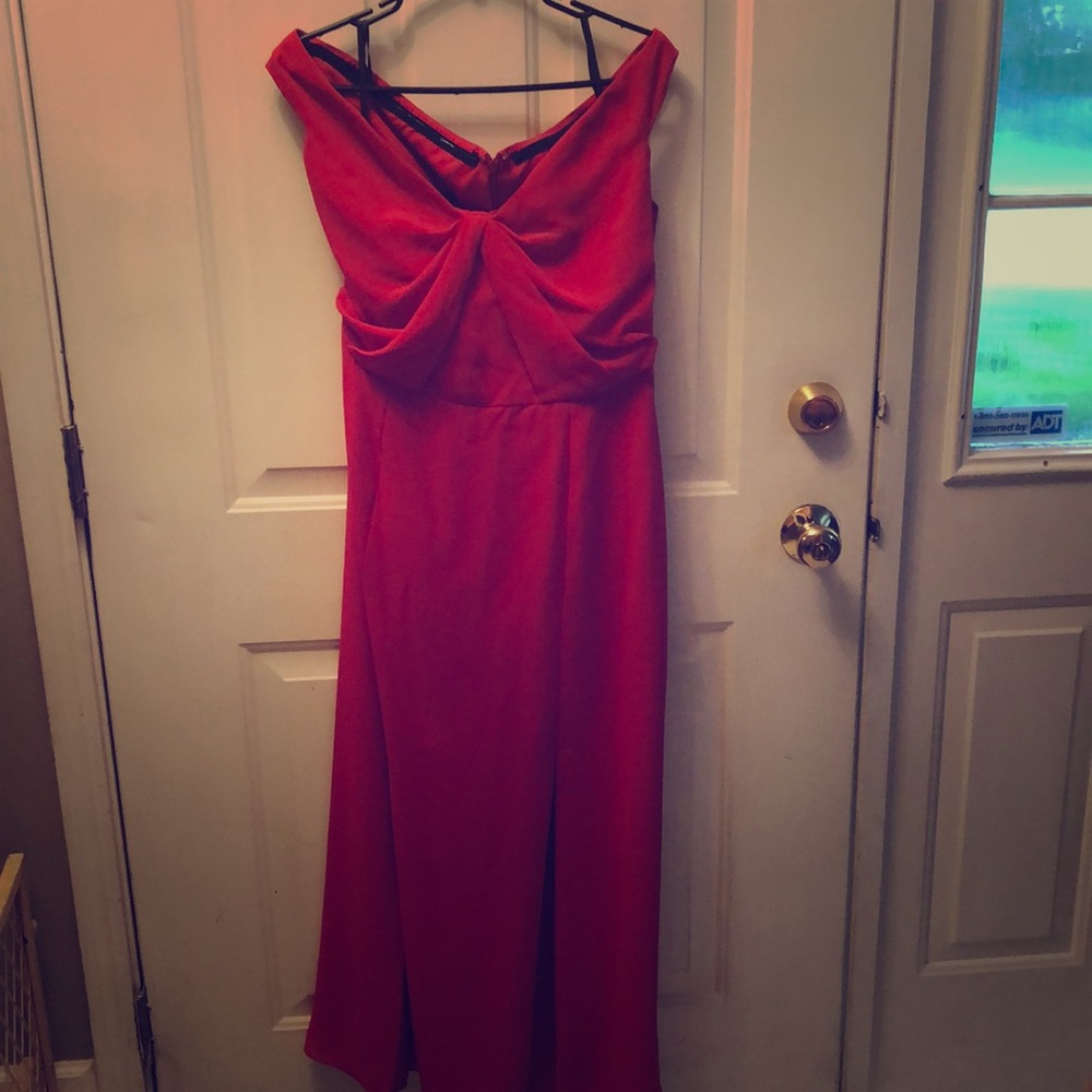 Dessy Bridemaid Dress Size 16 Color Flame
